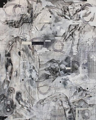 AMY SCHISSEL | ALTO TERRA 3 | PLASTER, ACRYLIC, INK, GRAPHITE, PAPER ON WOOD | 20 X 24 INCHES | 2014