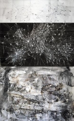AMY SCHISSEL | CYBERFIELDS | PANEL 3 | ACRYLIC, INK, CHARCOAL, MIXED MEDIA ON PAPER | 44 X 96 INCHES | 2012
