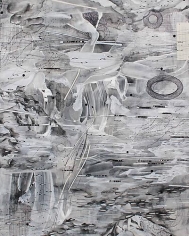 AMY SCHISSEL | ALTO TERRA 2 | PLASTER, ACRYLIC, INK, GRAPHITE, PAPER ON WOOD | 20 X 24 INCHES | 2014