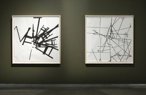 MICHAEL&nbsp;A. ROBINSON | REFRACTOR AND DYSFORM | LETRASET ON PAPER (FRAMED) | 52 X 52 INCHES EACH | 2009, &nbsp;