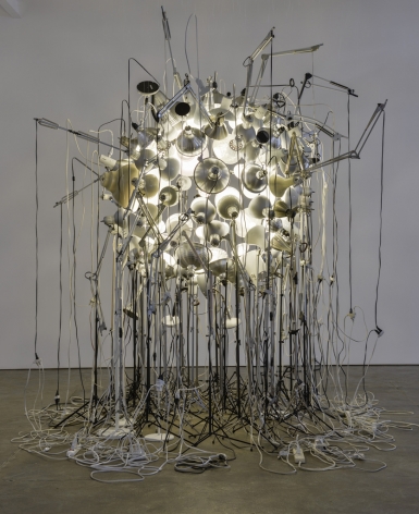 MICHAEL&nbsp;A. ROBINSON | PANOPTIC ILLUMINATIONS | VARIOUS FOUND LAMPS, LED LIGHT&nbsp;BULBS, ELECTRICAL CORDS, METAL STANDS | VARIABLE DIMENSIONS | 2013, &nbsp;